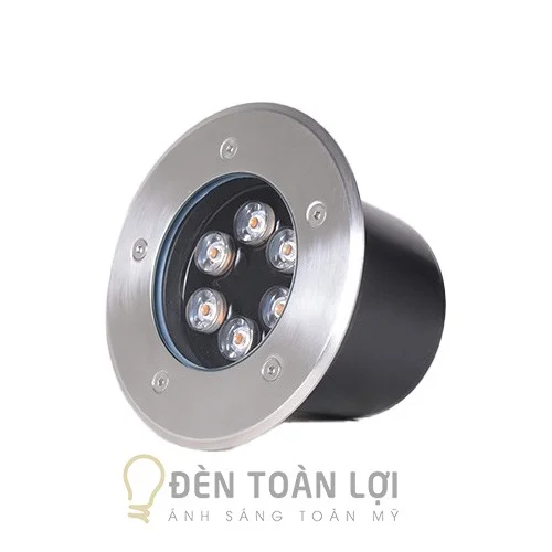 Đèn âm đất tròn 6W màu đen