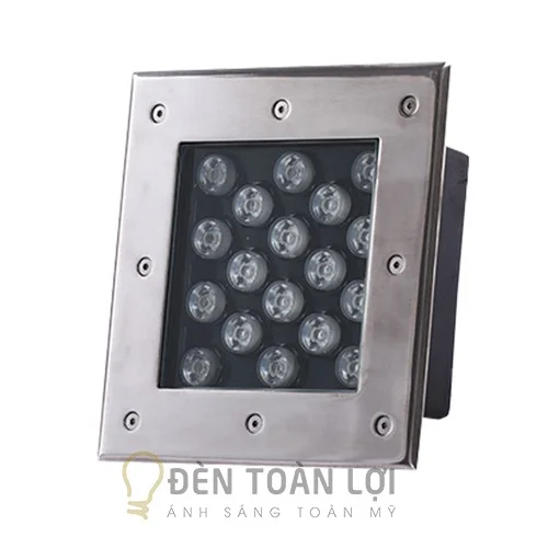 Đèn âm trần vuông 18W màu đen