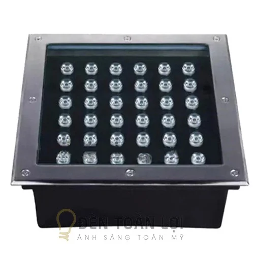 Đèn âm đất vuông 36W màu đen