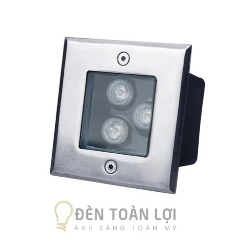 Đèn âm đất màu đen vuông 3W