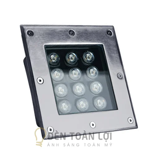 đèn âm đất vuông 12w màu đen cho công trình