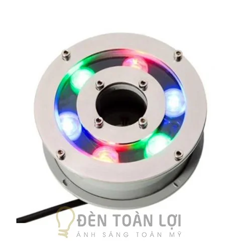 Đèn âm nước màu đen 6W hình bánh xe