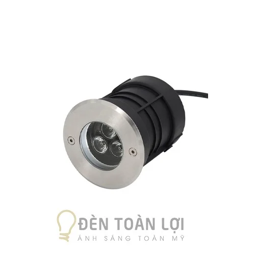 Đèn âm nước màu đen âm nước inox 3W dạng chôn