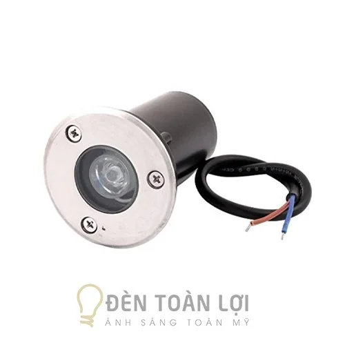 Đèn âm đất tròn 1W màu đen