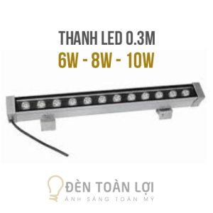 Đèn LED Thanh: Mẫu đèn LED thanh 0,3 mét 6W 8W 10W hắt cột