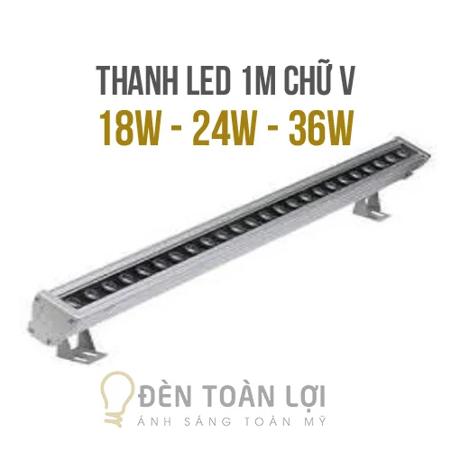 Đèn LED thanh chữ V màu đen