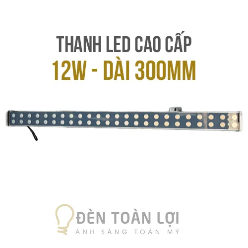 Đèn LED Thanh màu đen 0.3m 12W loại cao cấp