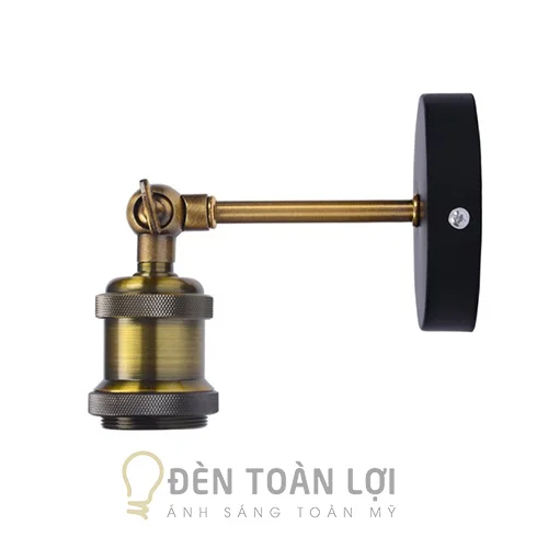 Đèn vách màu đen vách tay đồng thẳng đơn giản trang trí