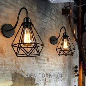 Đèn Vách: Mẫu đèn vách cổ ngỗng chụp kim cương trang trí quán cafe cổ điển
