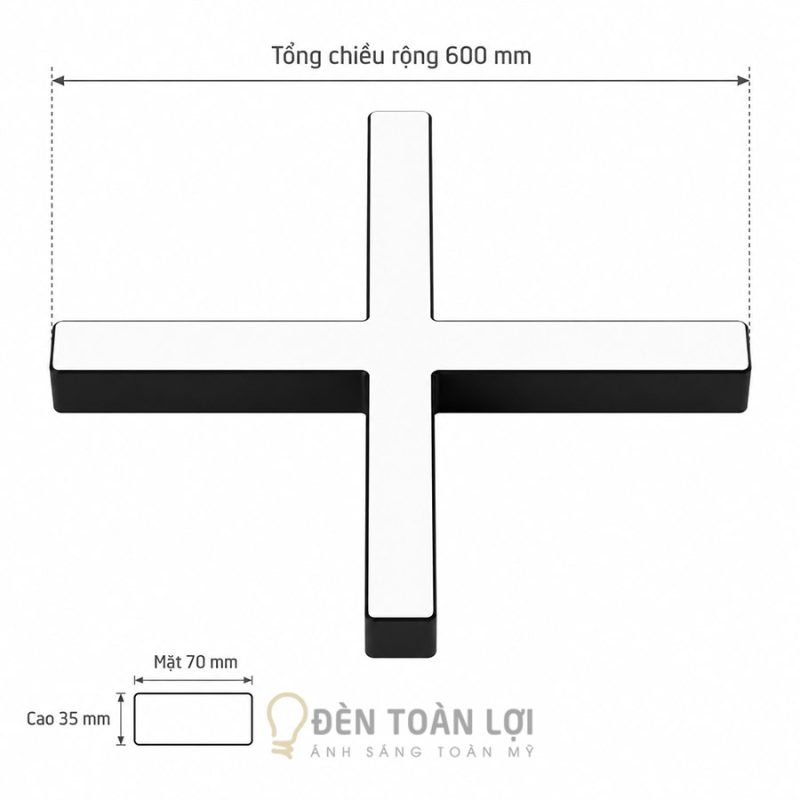 Đèn Thả Chữ Thập Gia Công D600 40W | Đèn Toàn Lợi