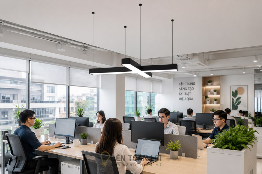 Đèn Thả LED Chữ Thập Cho Phòng Họp, Sảnh, Showroom TPHCM