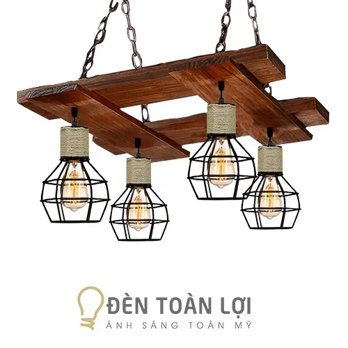 Đèn gỗ màu đen