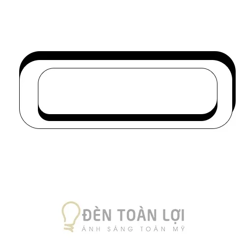 Đèn thả màu đen văn phòng hình chữ nhật dài bo góc