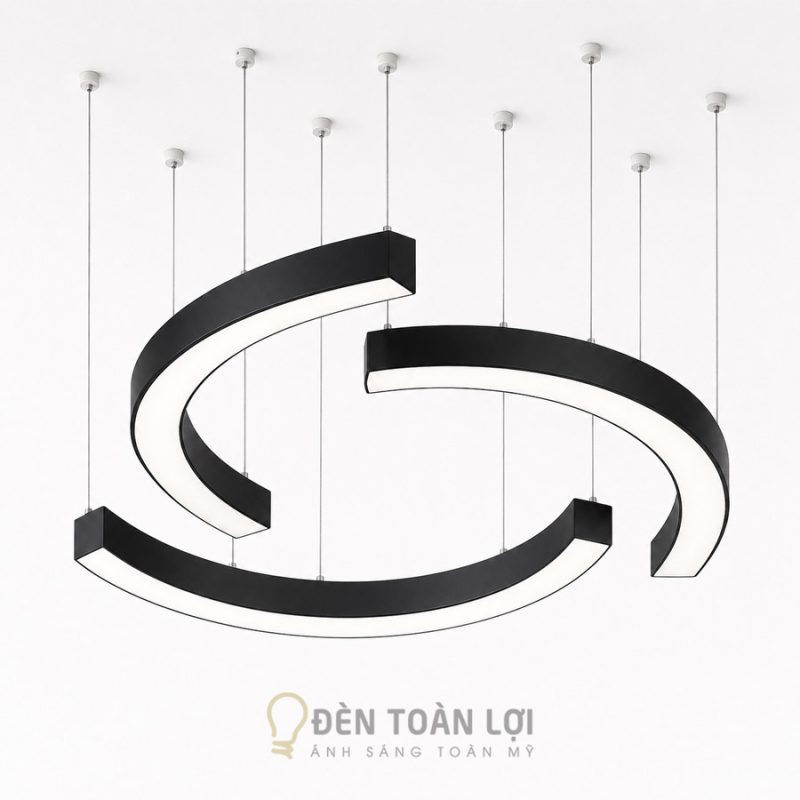 Gia Công Đèn Thả Cung Tròn Cho Sảnh Khách Sạn, Trung Tâm
