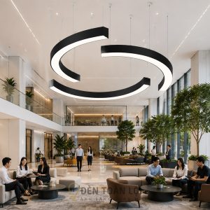 Gia Công Đèn Thả Cung Tròn Cho Sảnh Khách Sạn, Trung Tâm