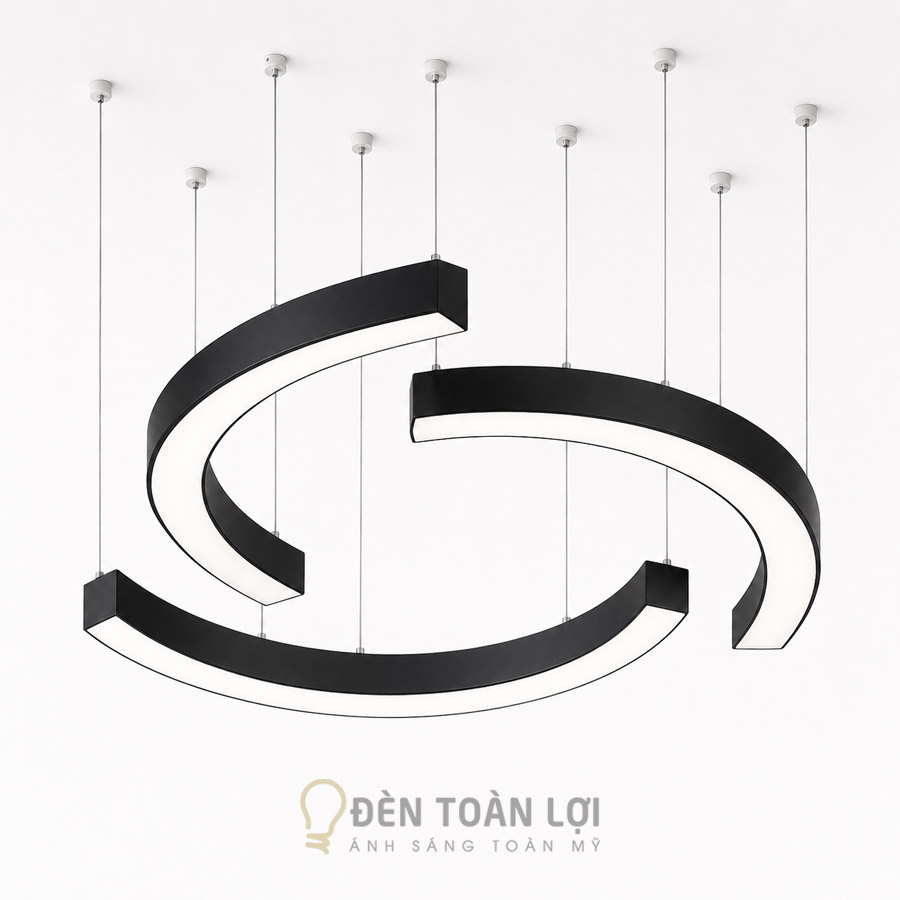 Gia Công Đèn Thả Cung Tròn Cho Sảnh Khách Sạn, Trung Tâm