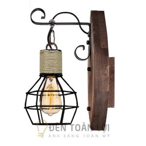 Đèn Gỗ: Mẫu đèn vách gỗ hình chiếc lá trang trí quán cafe Vintage