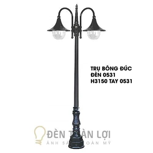 Đèn trụ công màu đen