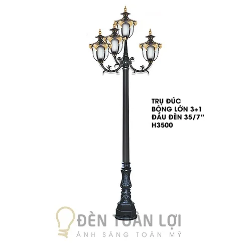 Đèn trụ công mẫu đen (Đèn trụ Đức)
