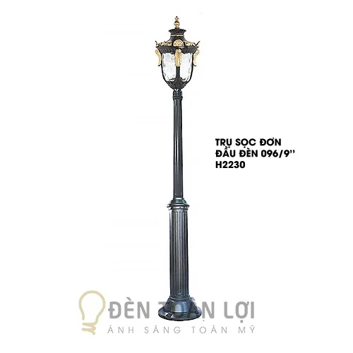 Đèn trụ công viên mẫu Đèn Trụ Sọc Đơn Đầu Mã 096