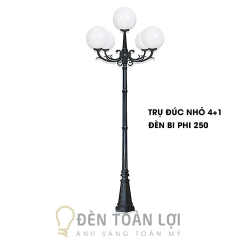 Mẫu Đèn Trụ Sân Vườn Trang Trí Trụ Nhỏ 5 Bóng Bi 250mm