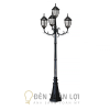 Đèn Trụ Cổng: Mẫu đèn trụ đúc nhỏ 3+1 đầu đèn cong nhỏ giá rẻ ( H2500 3+1)