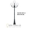 Đèn Trụ Cổng: Mẫu đèn trụ sân vườn trang trí, trụ đúc nhỏ 4 bóng bi 200mm (Sao chép)