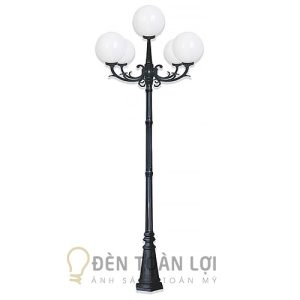 Đèn Trụ Cổng: Mẫu đèn trụ sân vườn trang trí trụ nhỏ 5 bóng bi 250mm