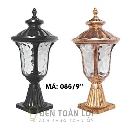 Đèn Trụ Cổng: Mẫu đèn trang trí cột trụ sân vườn, tường rào 085 nhiều biến thể
