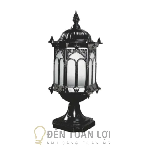 Đèn trụ cổng màu đen