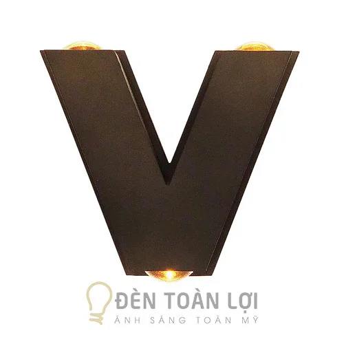 Đèn vách màu đen vách hạt tường kiểu chữ cái V