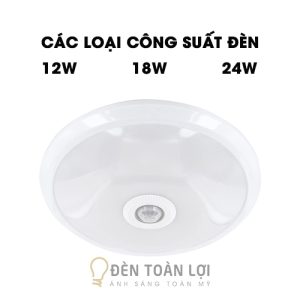 Đèn Ốp Trần: Mẫu đèn ốp cảm ứng chuyển động 12W 18W 24W ánh sáng trắng