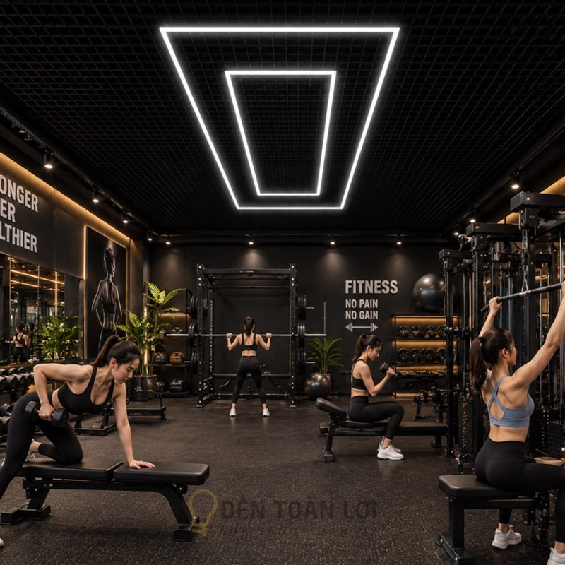 Đèn gara ô tô kiểu 2 hình chữ nhật đồng tâm 360W