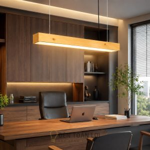 Đèn Thả Hộp Gỗ Thông Văn Phòng 600mm 18W