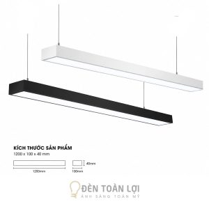 Đèn thả văn phòng trang trí 1200 x 100 x 40 - thả văn phòng
