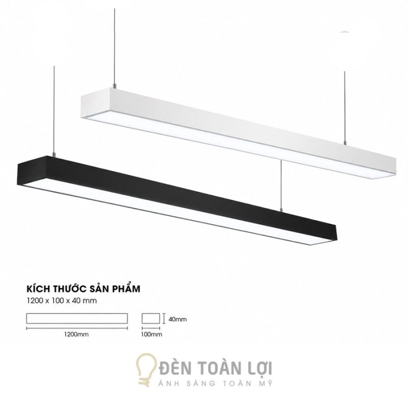 Đèn thả văn phòng trang trí 1200 x 100 x 40 - thả văn phòng
