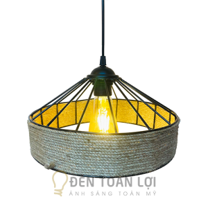 Mẫu đèn sắt quấn thừng trang trí quán cafe phi 300 400mm