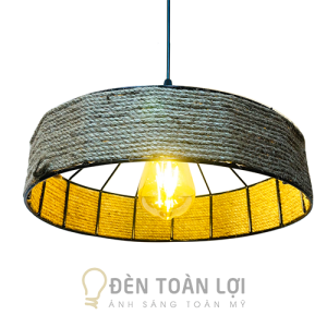 Mẫu đèn sắt quấn thừng trang trí quán cafe phi 300 400mm