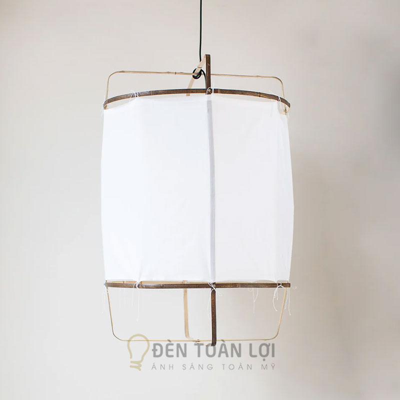 Đèn vải khung sắt đơn giản thả trần – ánh sáng ấm, tối giản | Đèn Toàn Lợi