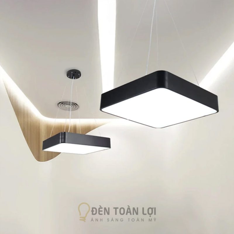 Đèn Thả Hộp Vuông D600 Văn Phòng — Bản Rỗng Và Đặc | Đèn Toàn Lợi