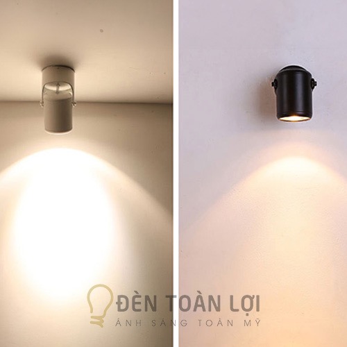 Đèn ống bơ gập chiếu lên tường
