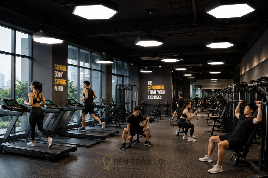 Thả Trần Văn Phòng Lục Giác đặc lắp phòng gym