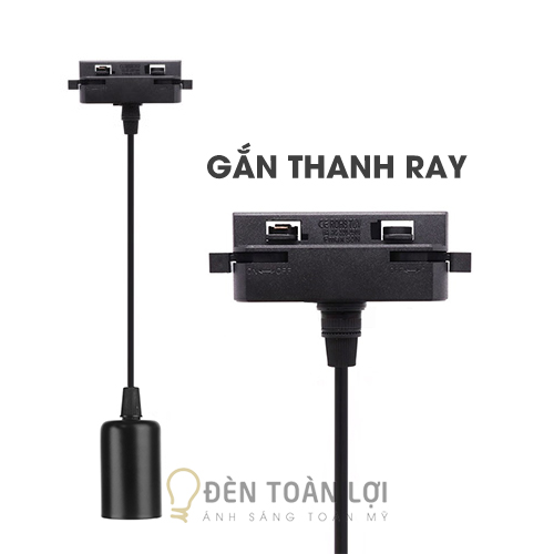 Phụ kiện dây đèn đuôi E27 gắn ray thả trần