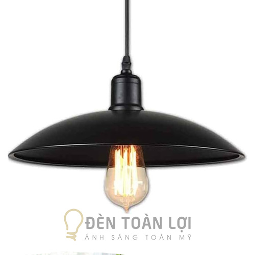 Đèn thả Retro màu đen trang trí bàn ăn