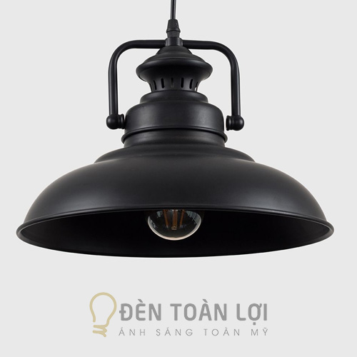 Đèn thả chao sắt đen phong cách retro treo trang trí quán cafe