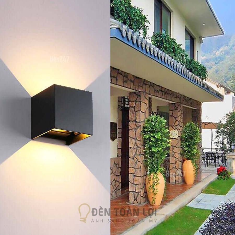Đèn Vách Hiện Đại Vuông Chỉnh Hướng Sáng 2 Đầu