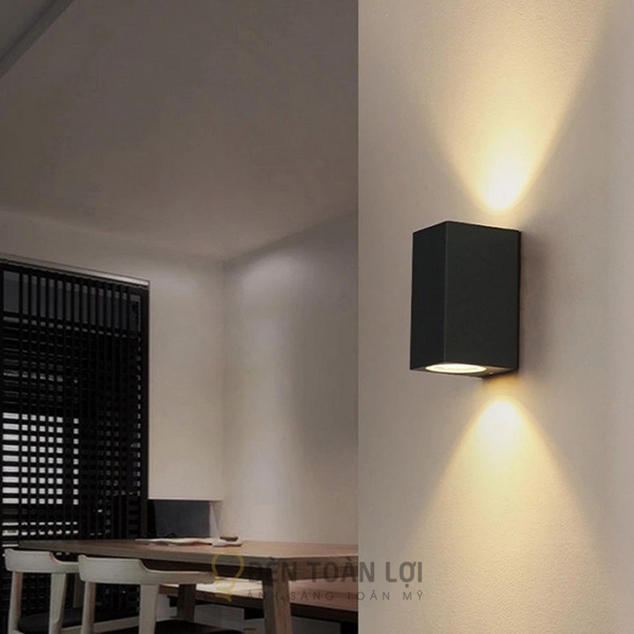 Đèn vách ngoài trời hình hộp chữ nhật hắt 2 đầu VNT612 gắn tường
