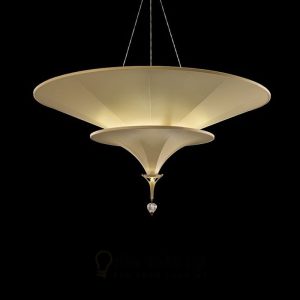 Đèn vải hình nón nhiều tầng thả trần trang trí phong cách vintage hoài cổ