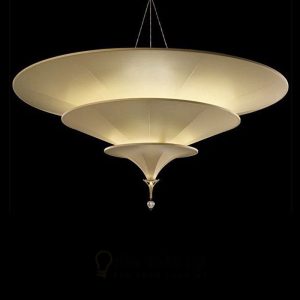 Đèn vải hình nón nhiều tầng thả trần trang trí phong cách vintage hoài cổ