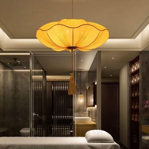 Đèn Vải Lá Sen Trang Trí Nhà Hàng Chay, Phòng Thiền, Chùa Chiền